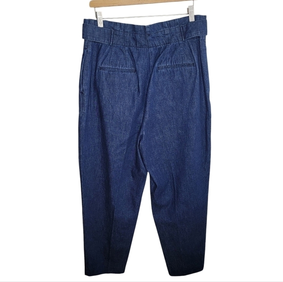 Ann Taylor | High Rise Paperbag Style Tapered Leg Dark Wash Jeans Size 10 - Picture 4 of 5